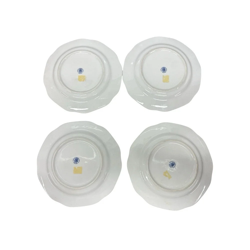 Set of 4 Bohemia Czechoslovakia Inglazed Blue Onion Henriette‎ Plates 7-3/4